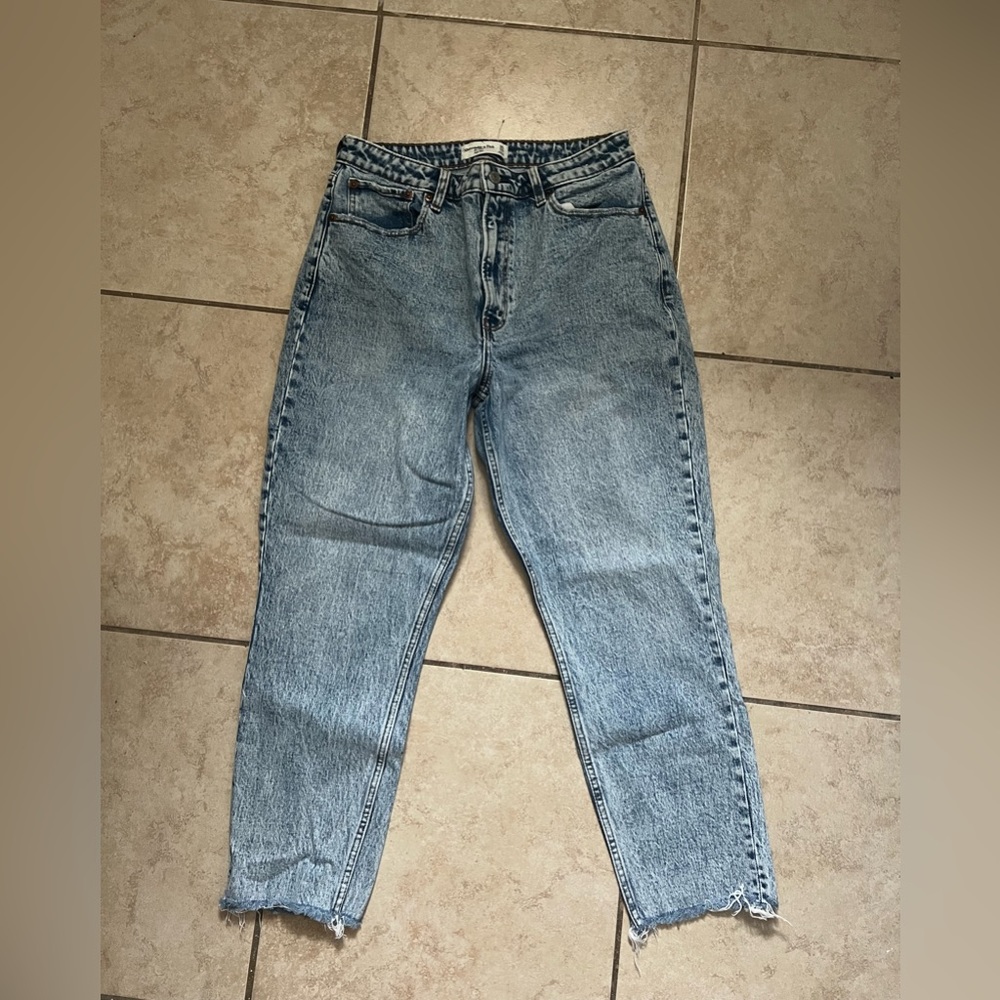Abercrombie curve love high rise mom Jean.